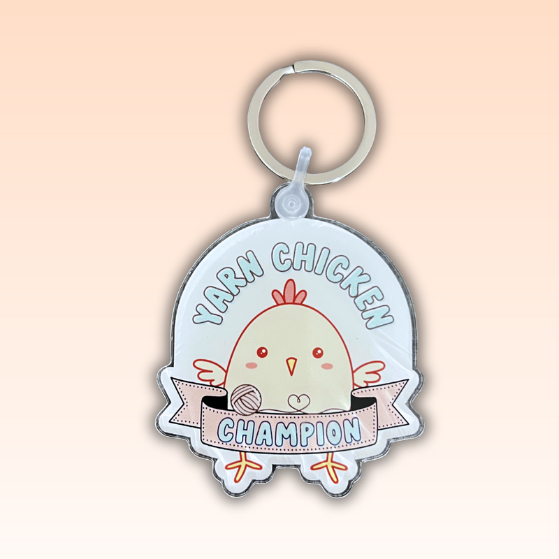 Yarn Chicken Key Chain