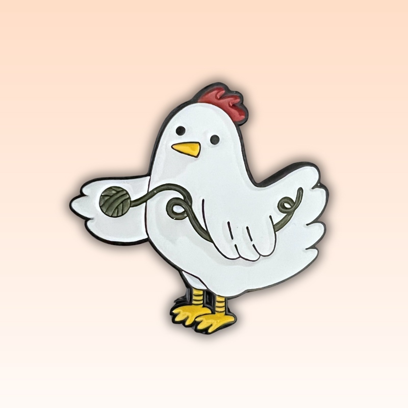Yarn Chicken Enamel Pin
