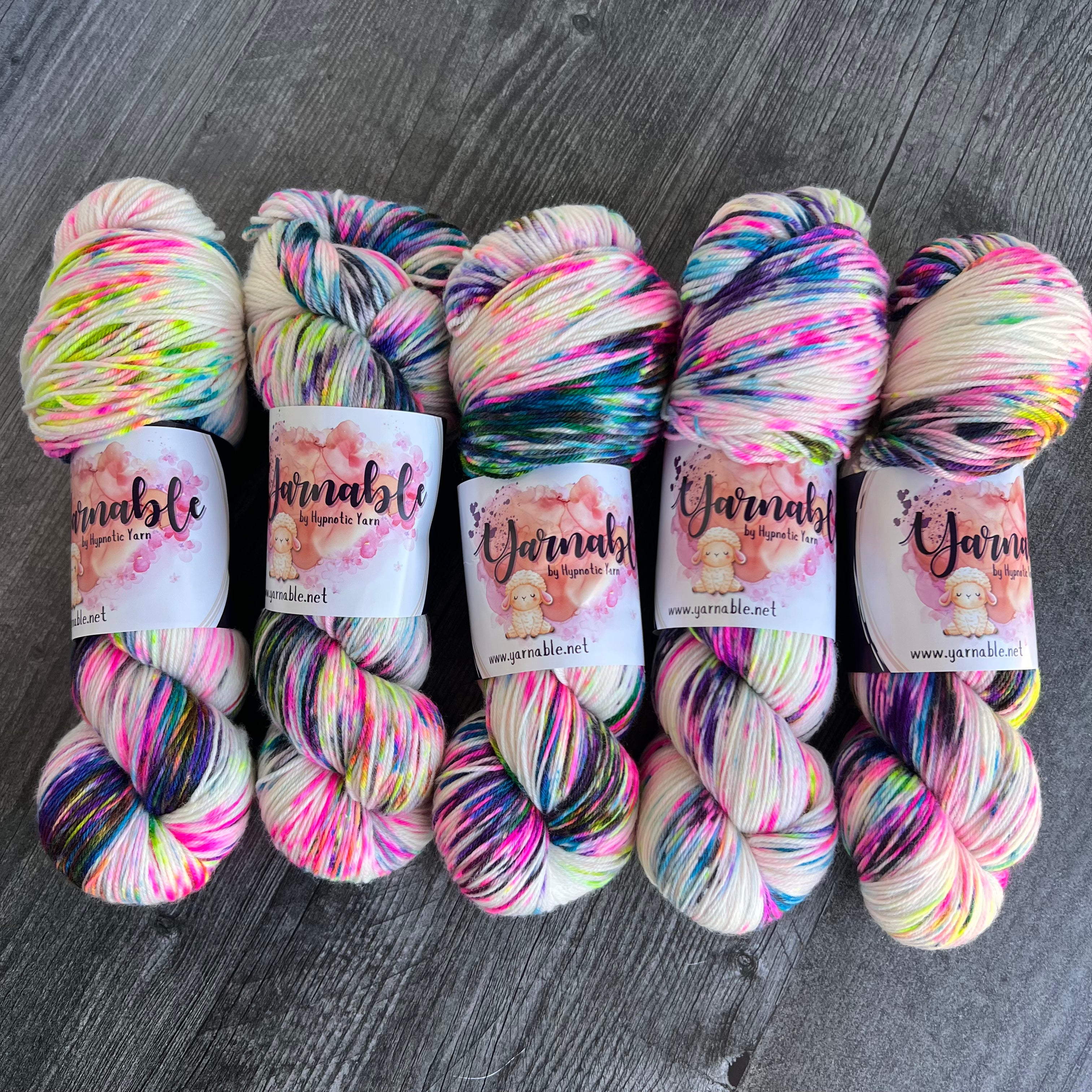 Yarnable YARN ONLY: Neon Graffiti | Plush Sock 100 gram