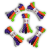 Five October 2026 Staff Pick DK mini sets, each with five 20g skeins in purple, orange, lime green, black and light gray