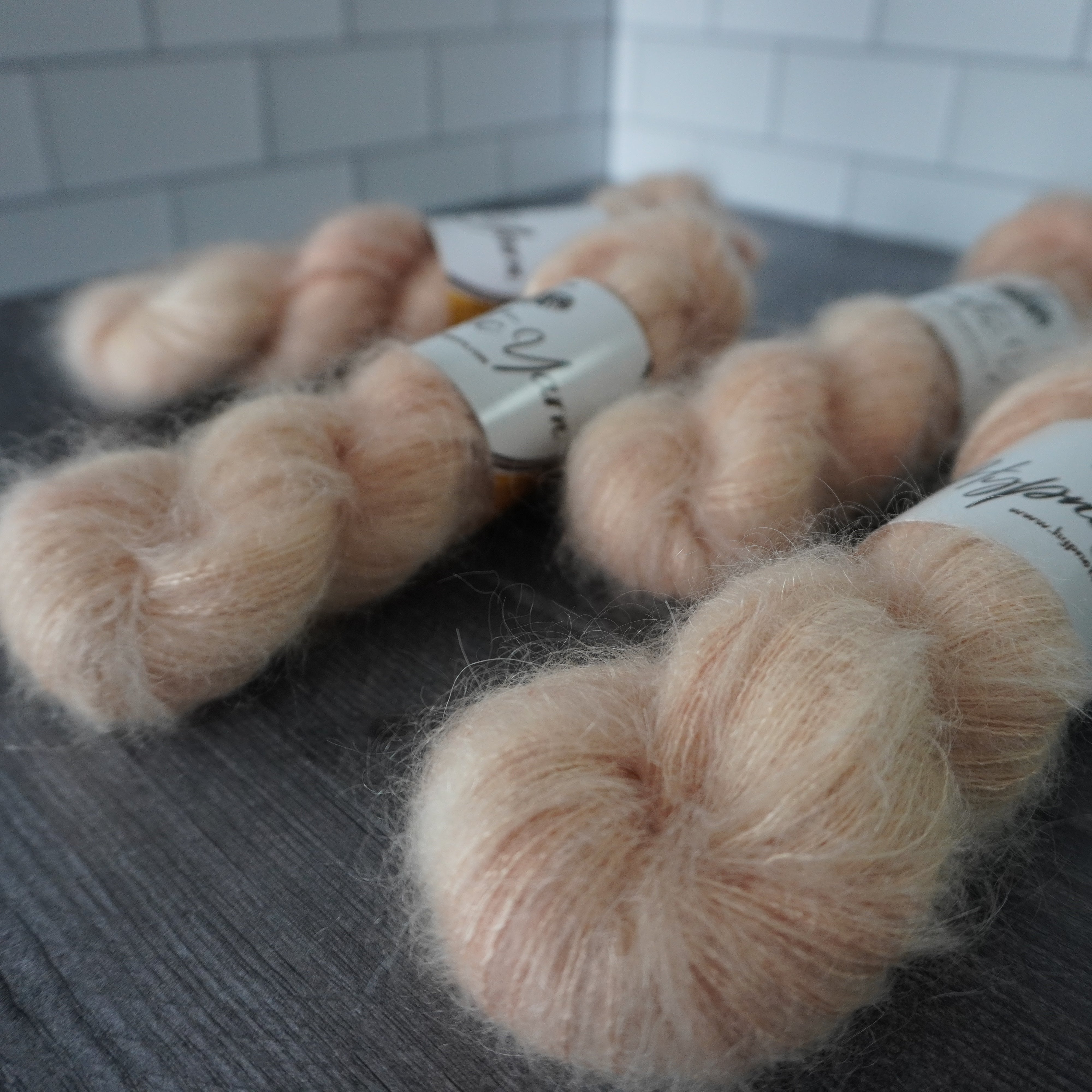 Spring Peach | Fluff Mohair Lace Weight | 50 grams