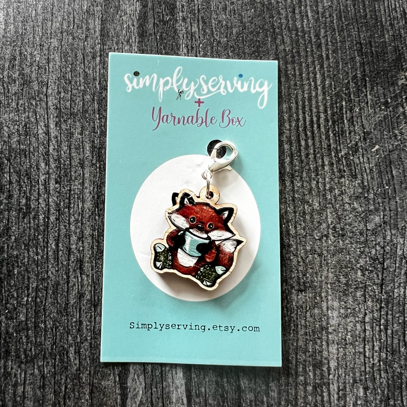 Fox in Sox Wooden Stitch Marker