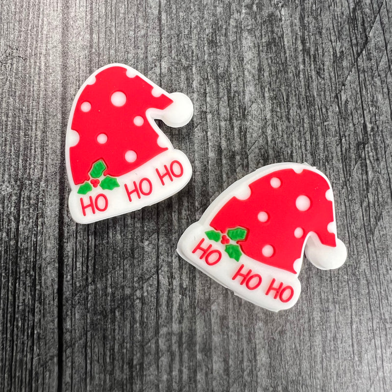 Ho Ho Ho Santa Hat Tip Topper Set for Knitting Needles