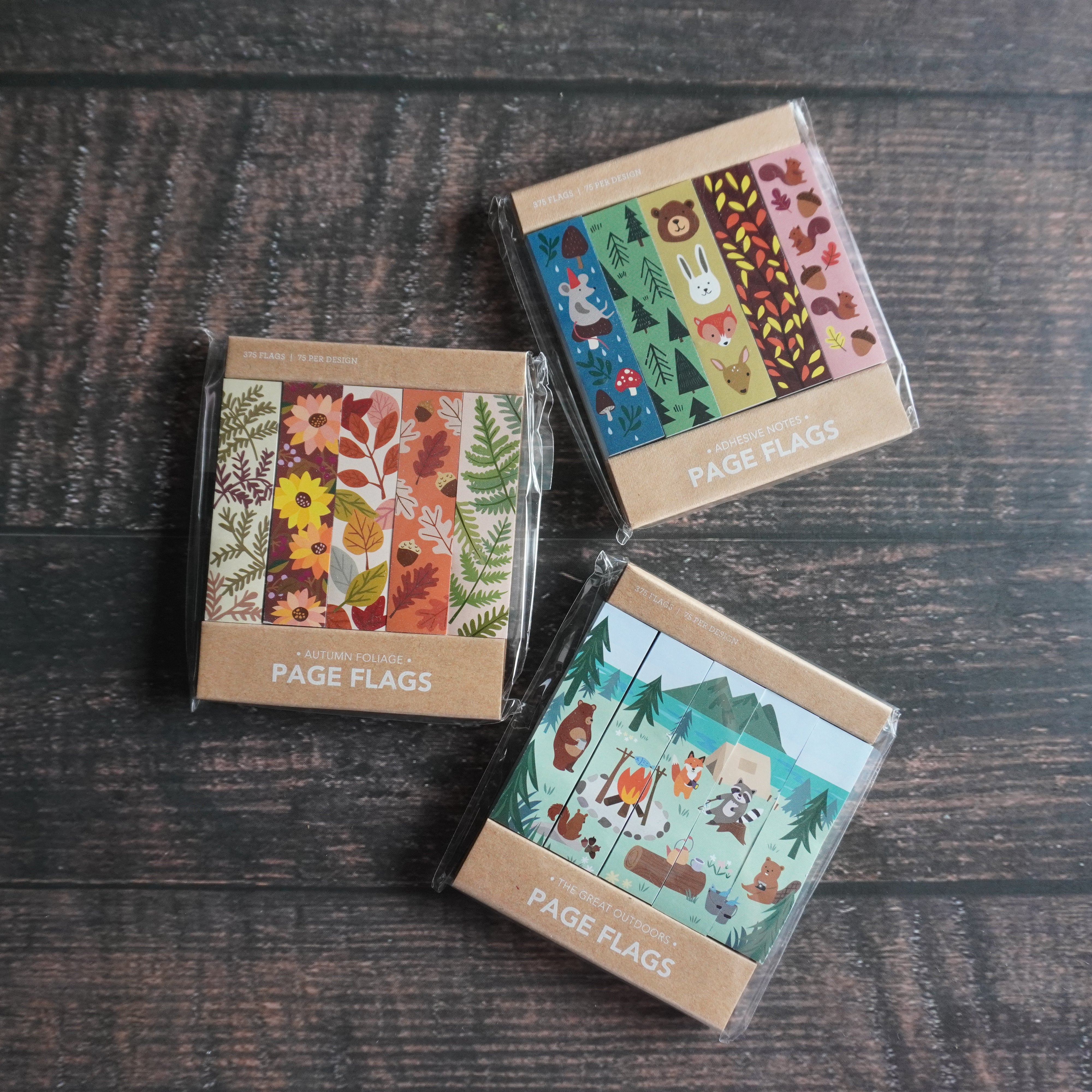 Woodland Creatures Trio of Page Flags