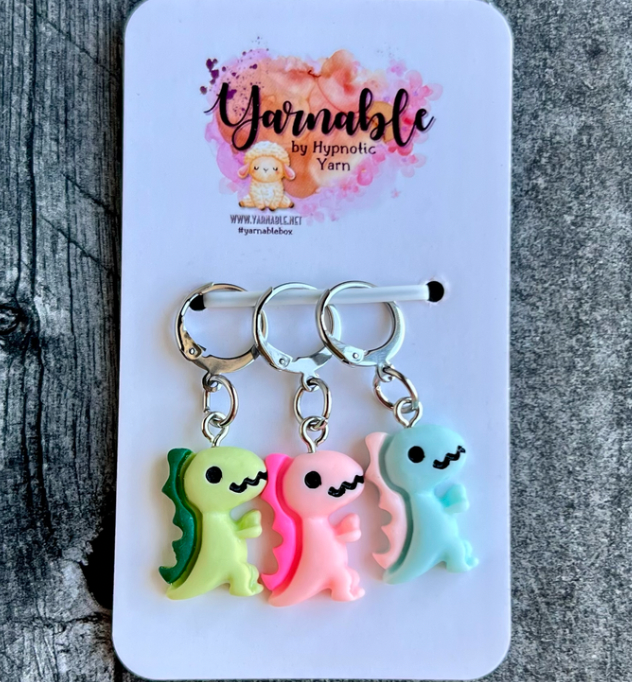 Dino Stitch Marker Trio