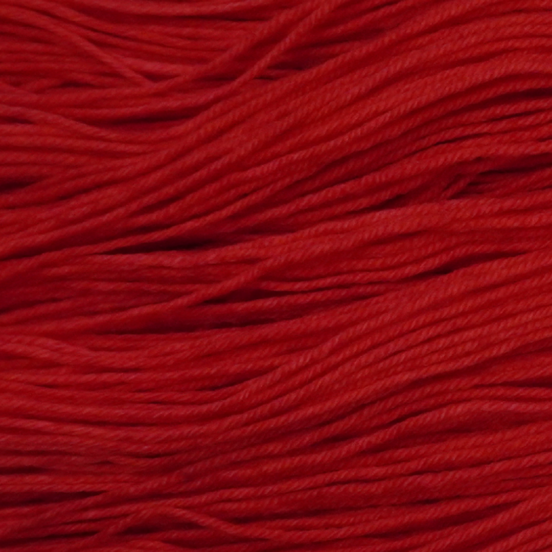 Cherry Color Bar Plush Sock fingering weight yarn, close-up of the color