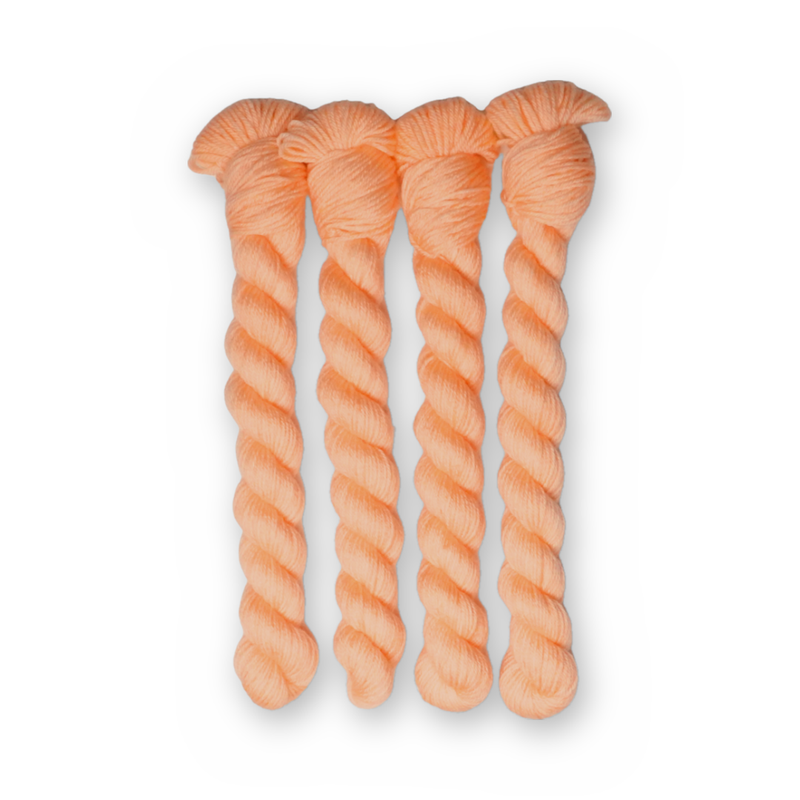 Creamsicle Color Bar Plush Sock fingering weight yarn, 20g mini skein