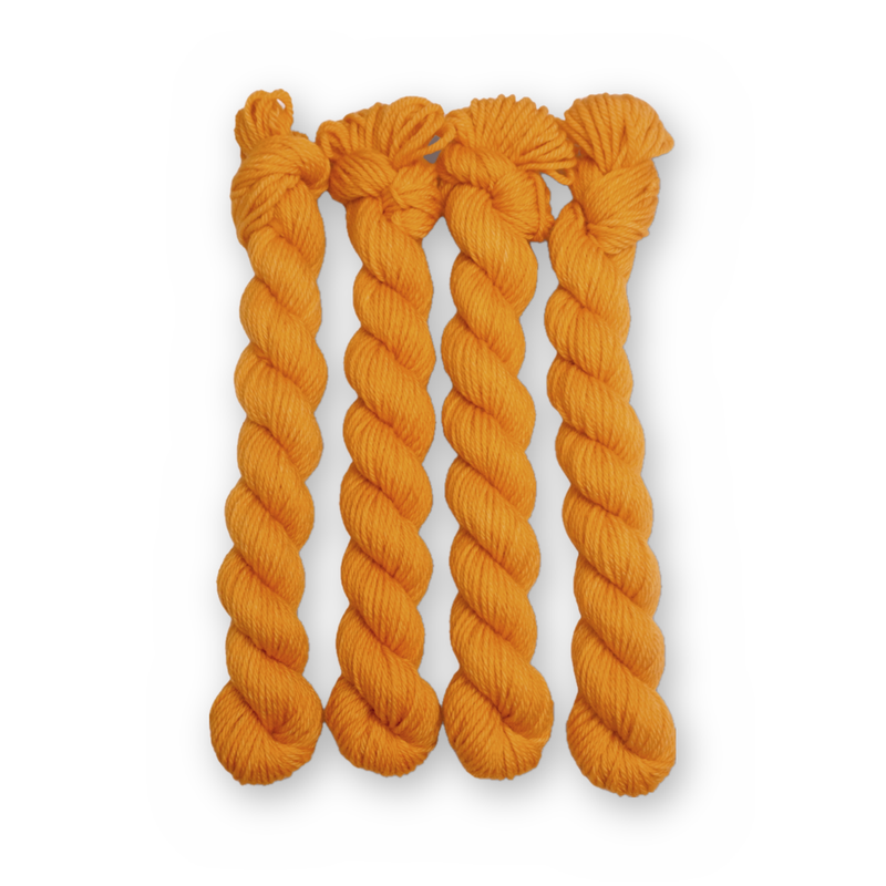 Desert Gold Color Bar Plush DK weight yarn, 20g mini skein