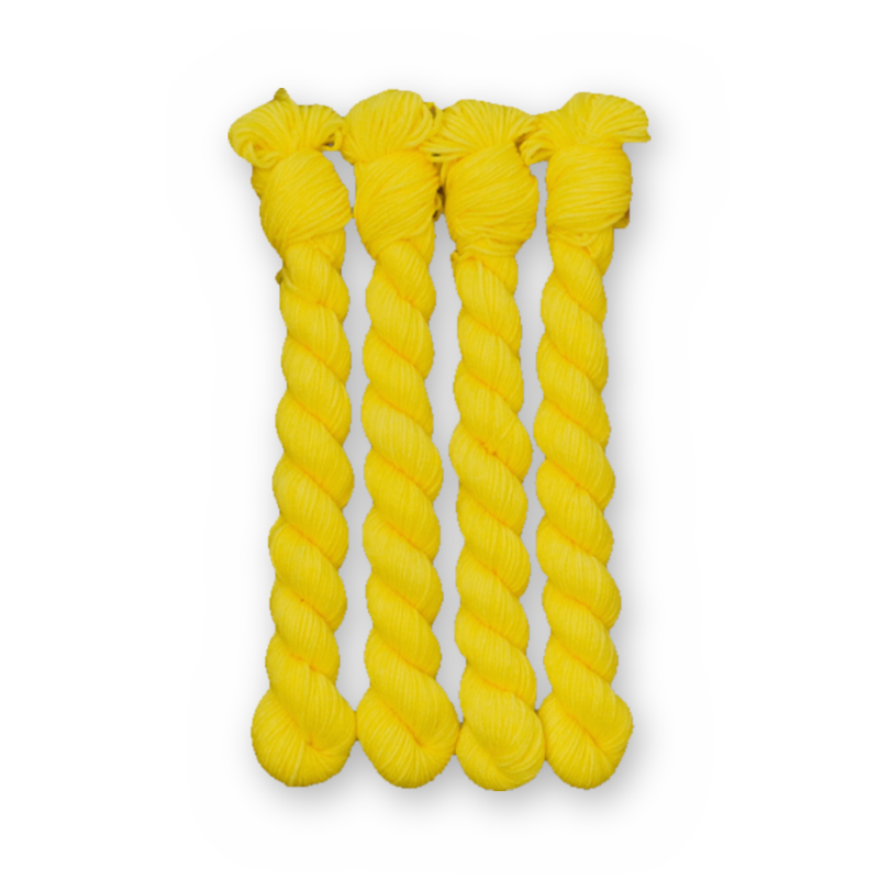 Lemon Color Bar Plush Sock fingering weight yarn, 20g mini skein