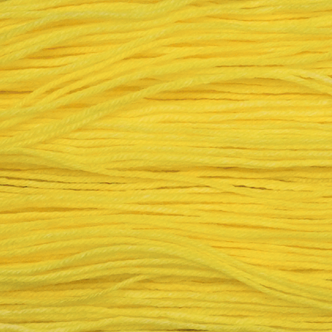 Lemon Color Bar Plush Sock fingering weight yarn, close-up of the color