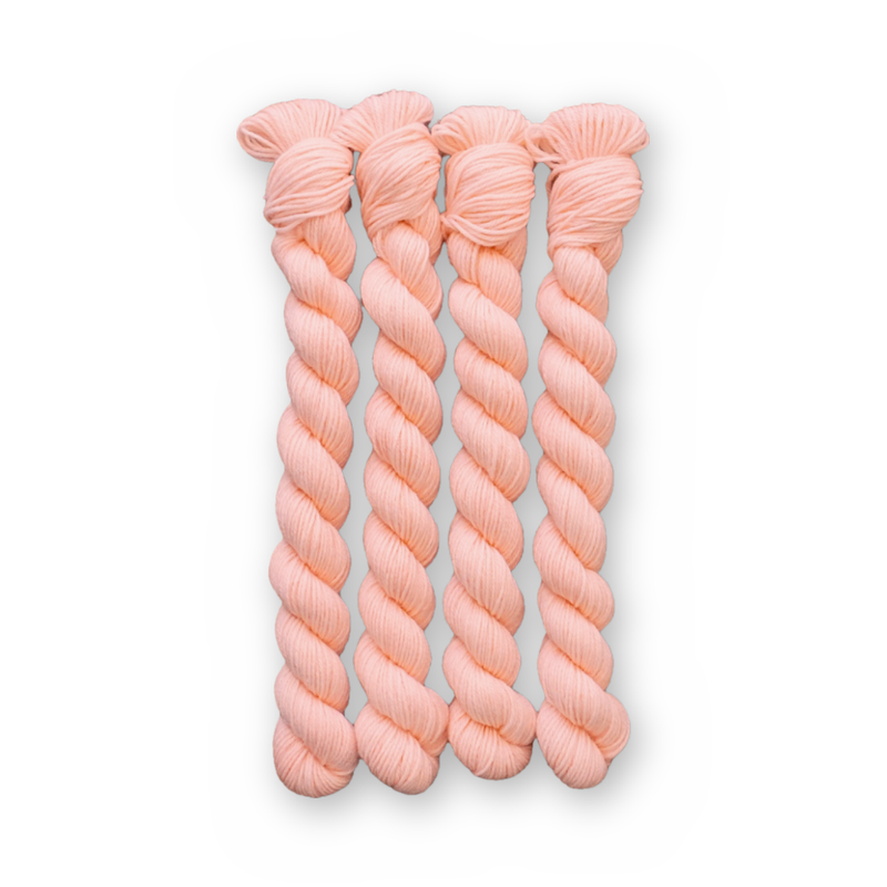 Peaches Color Bar Plush Sock fingering weight yarn, 20g mini skein