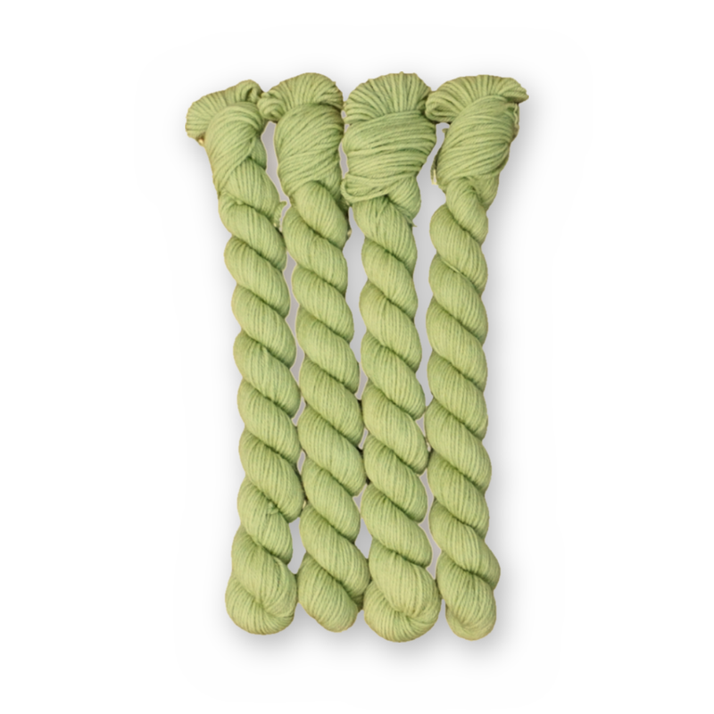 Pistachio Color Bar Plush Sock fingering weight yarn, 20g mini skein