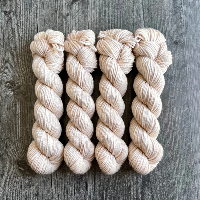 Porcelain Color Bar Plush DK weight yarn, 50g skein