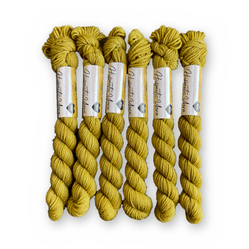 Pressed Olive Color Bar Plush DK weight yarn, 20g mini skein