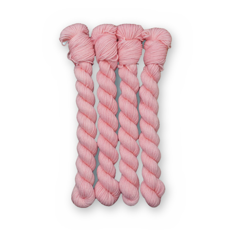 Pressed Petal Color Bar Plush Sock fingering weight yarn, 20g mini skein