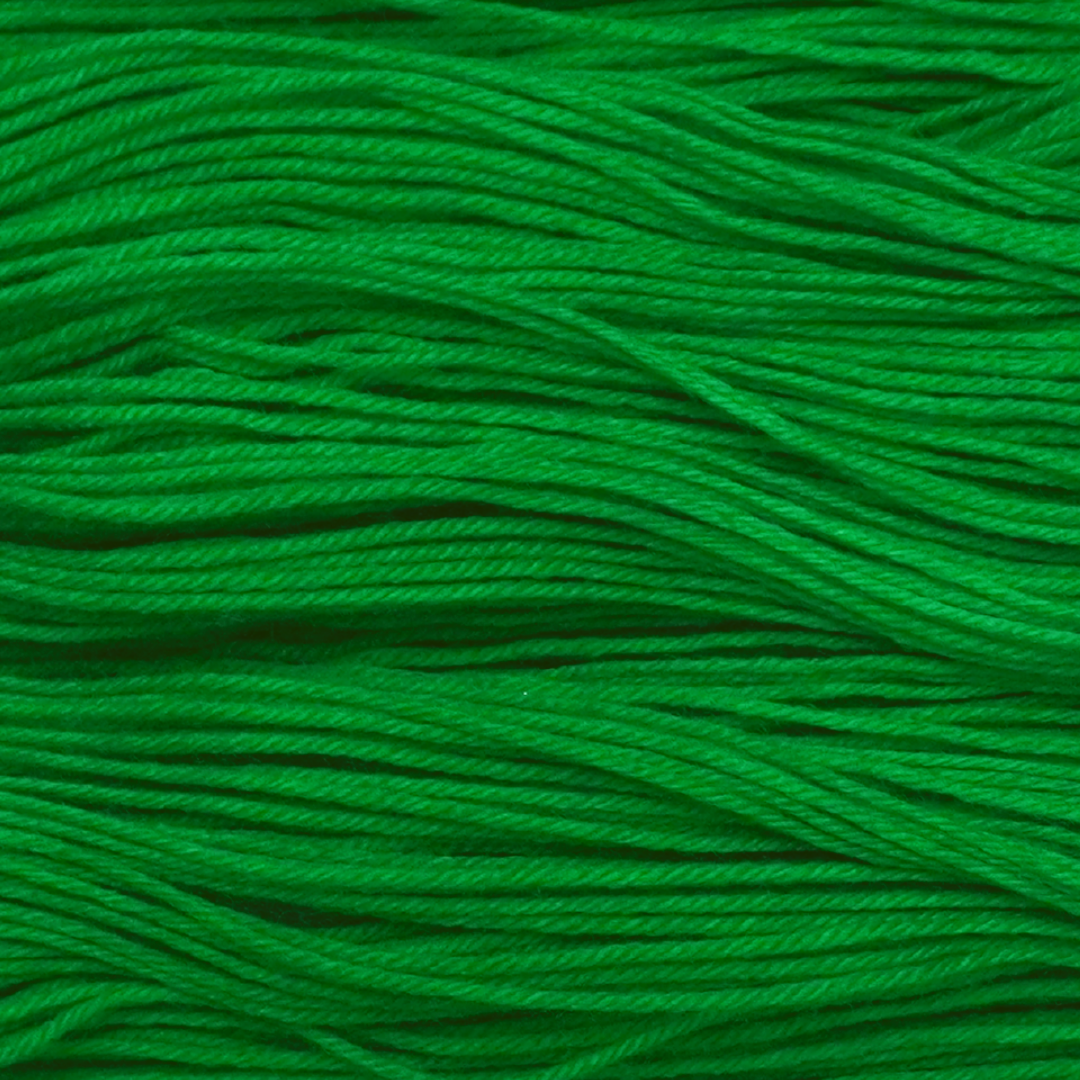 Sour Apple Color Bar Plush Sock fingering weight yarn, close-up of the color