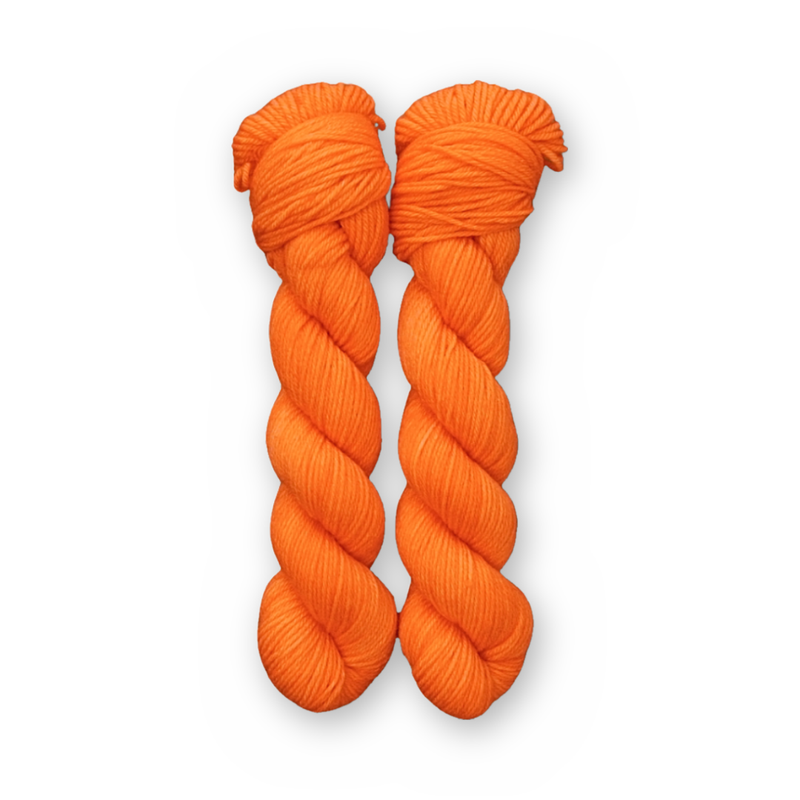 Tangerine Color Bar Plush DK weight yarn, 50g skein