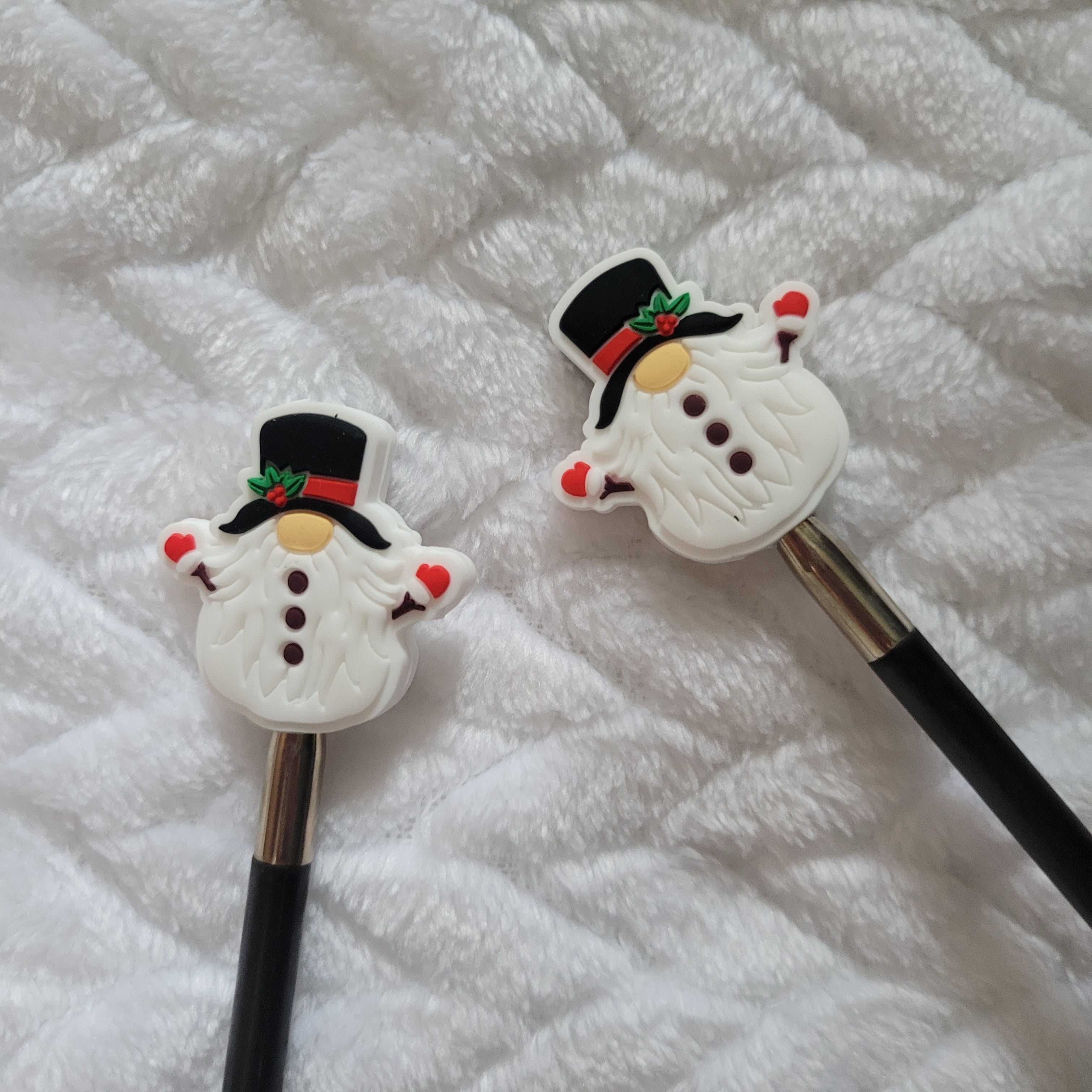 Gnome Snowmen Tip Topper Set for Knitting Needles