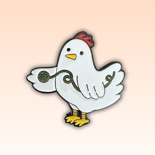 Yarn Chicken Enamel Pin