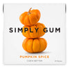 Simply Gum pumpkin spice chewing gum box with stacked pumpkins