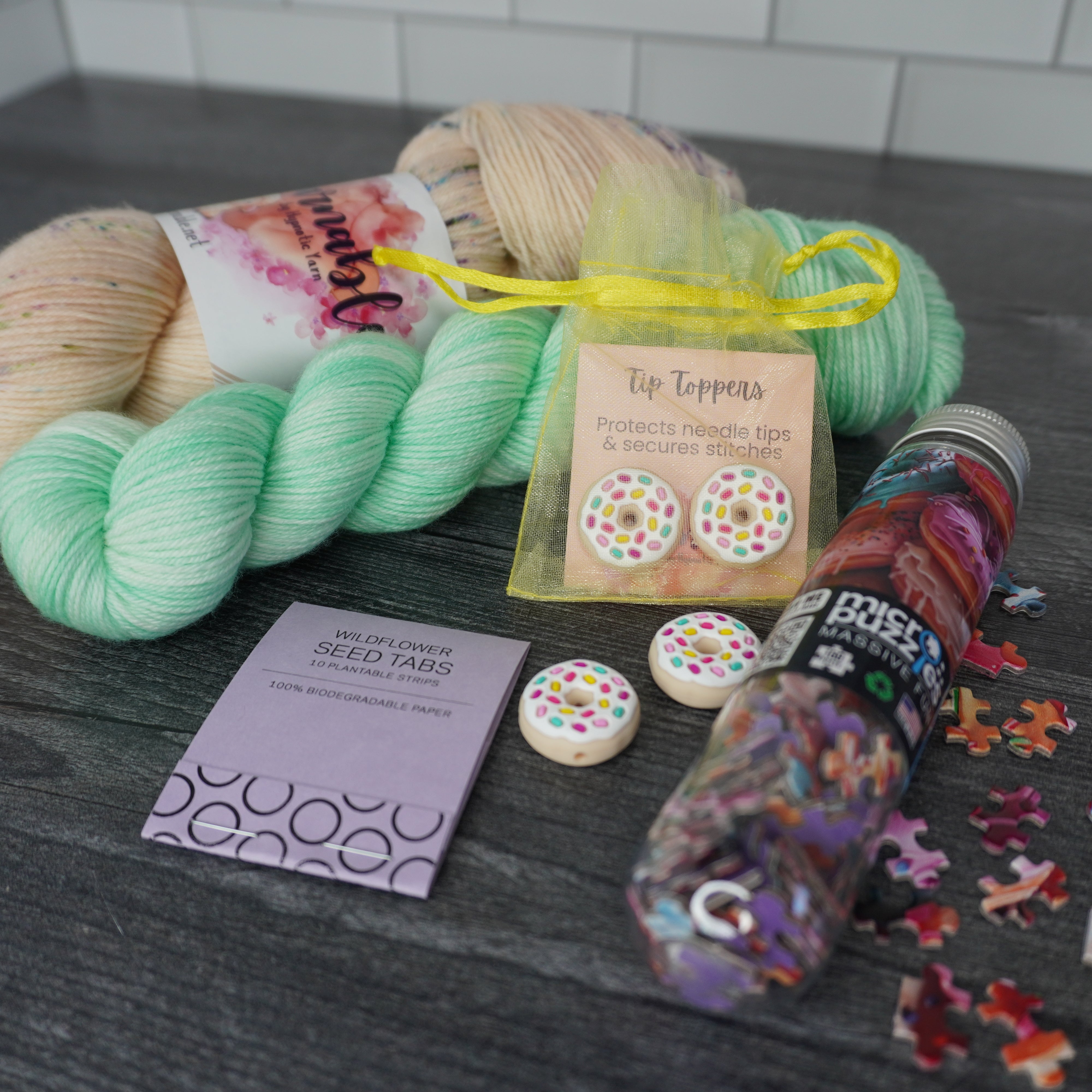 Yarnable Box: Deluxe April 2024 | Plush Sock Life Is Short, Eat The Donut