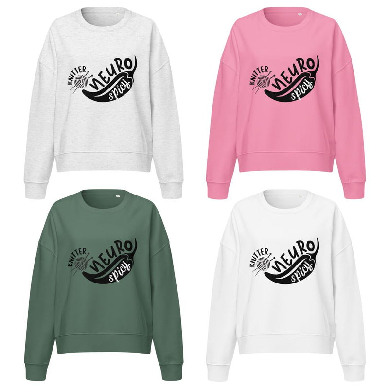NeuroSpicy Knitter Cropped Women’s Organic Sweatshirt