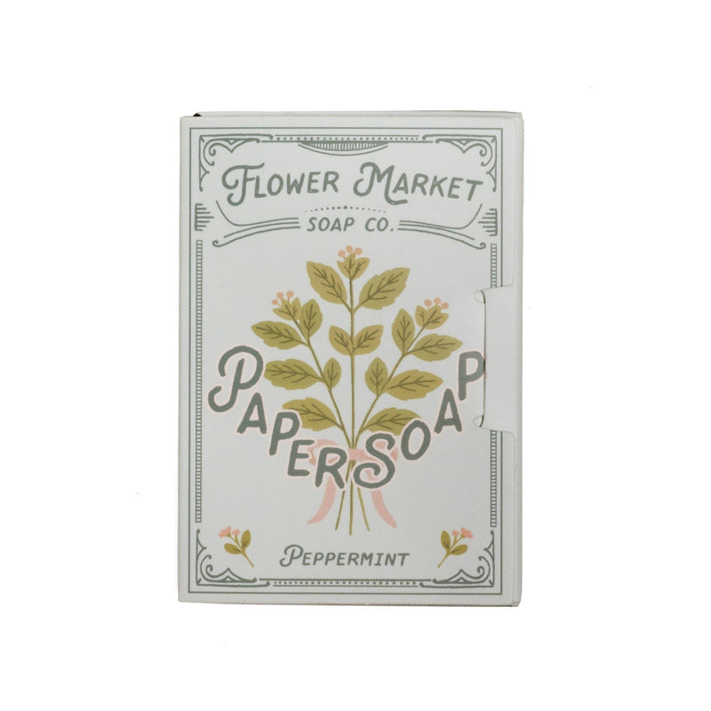 Flower Market peppermint paper soap booklet cover