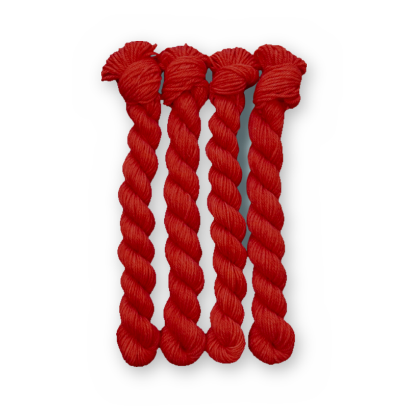Cherry Color Bar Plush DK weight yarn, 20g mini skein