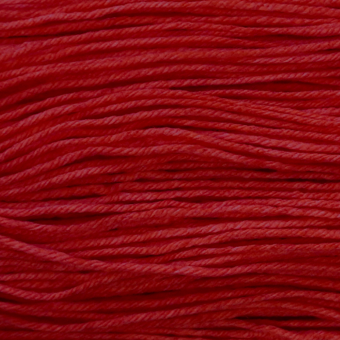 Cherry Color Bar Plush DK weight yarn, close-up of the color