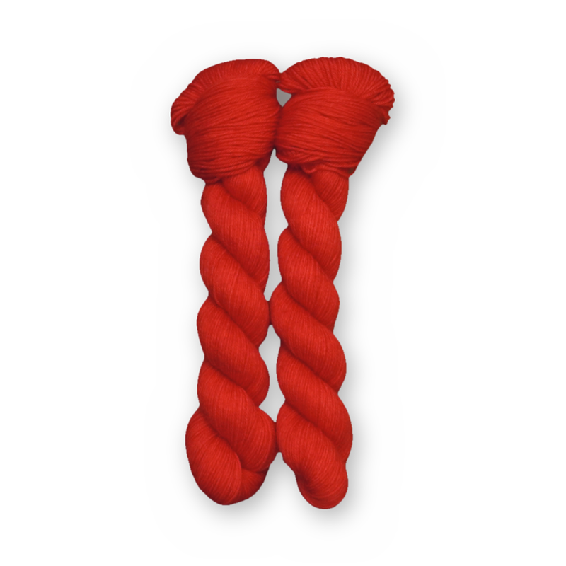 Cherry Color Bar Plush Sock fingering weight yarn, 50g skein