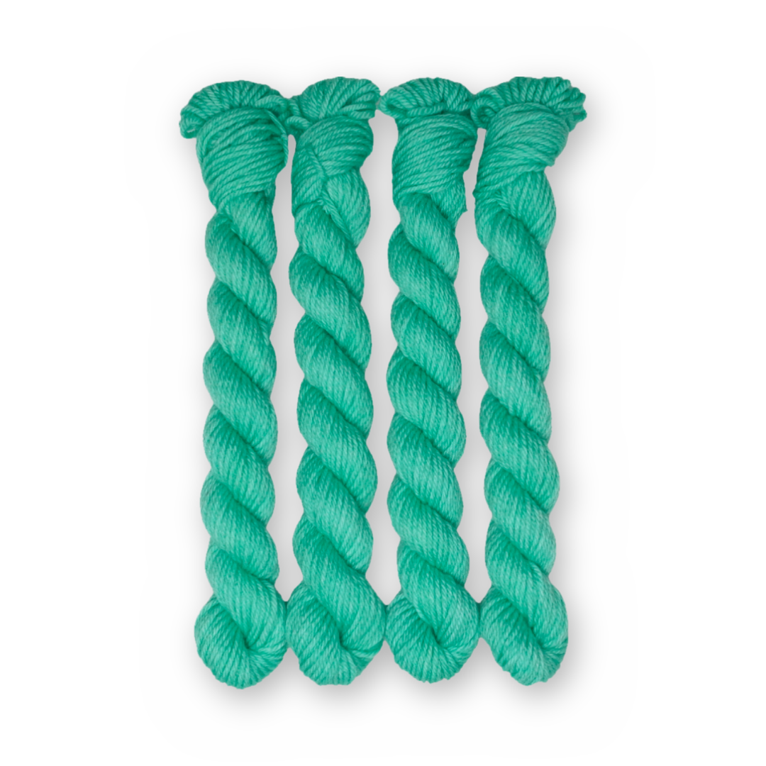 Clover Road Color Bar Plush DK weight yarn, 20g mini skein shown for color