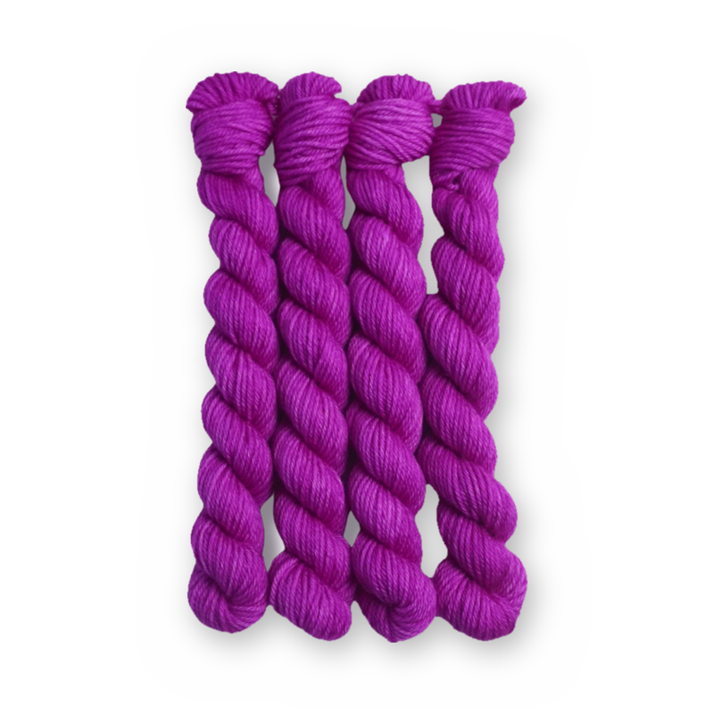 Dragon Fruit Color Bar Plush DK weight yarn, 20g mini skein