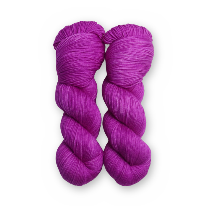 Dragon Fruit Sock Set main color: Dragon Fruit Color Bar Plush Sock fingering weight yarn, 100g skein