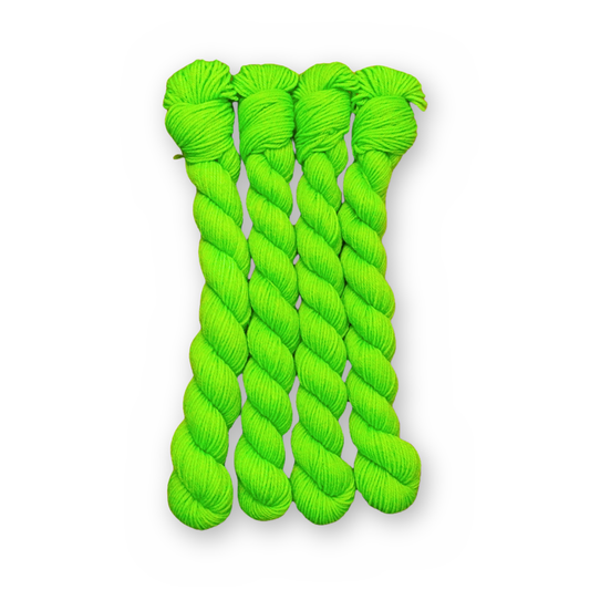 Ghoul's Night Out Color Bar Plush Sock fingering weight yarn, 20g mini skein shown for color