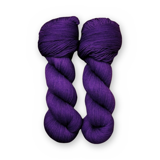 Grape Color Bar Plush Sock fingering weight yarn, 100g skein