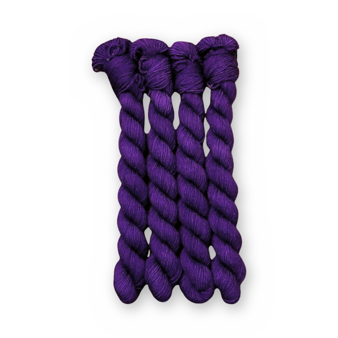 Grape Color Bar Plush Sock fingering weight yarn, 20g mini skein