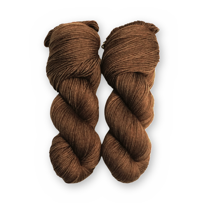 Hot Cocoa Sock Set main color: Hot Cocoa Color Bar Plush Sock fingering weight yarn, 100g skein
