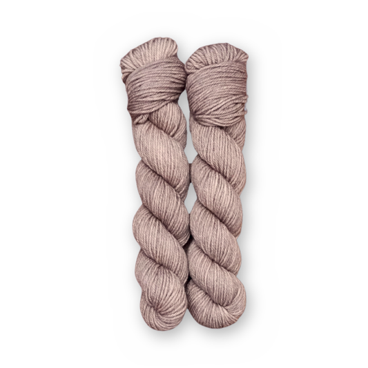 Iced Latte Color Bar Plush DK weight yarn, 50g skein shown for color