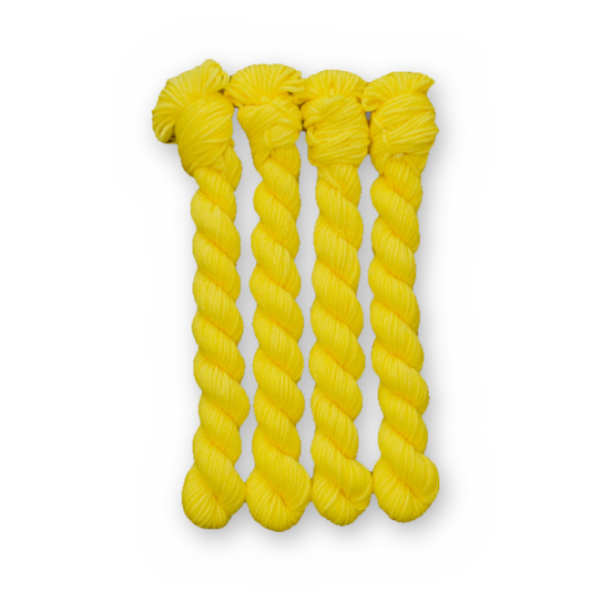 Lemon Color Bar Plush DK weight yarn, 20g mini skein shown for color