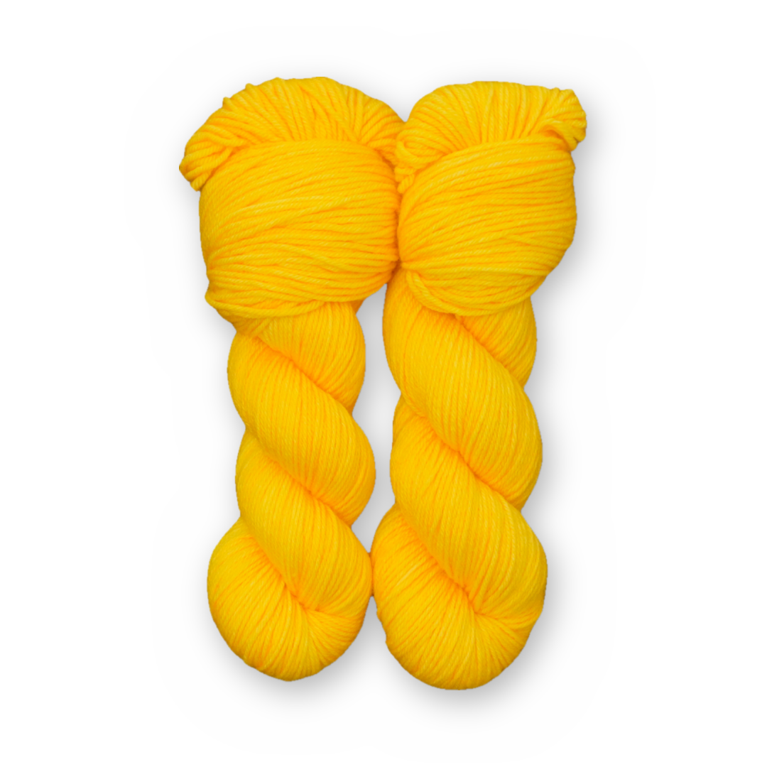 Oh My Gourd DK Sock Set main color: Oh My Gourd Color Bar Plush DK weight yarn, 100g skein