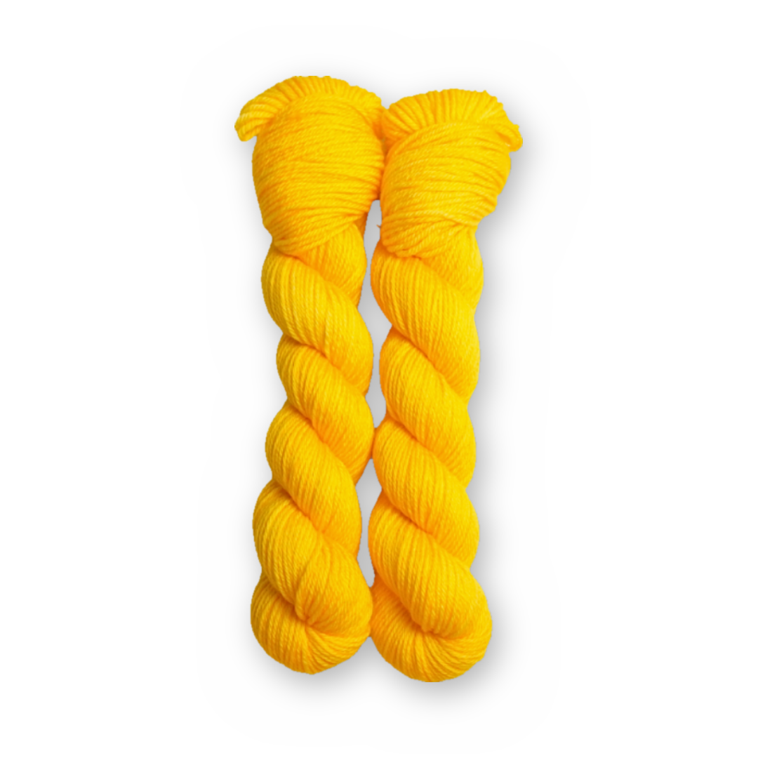 Oh My Gourd Color Bar Plush DK weight yarn, 50g skein shown for color