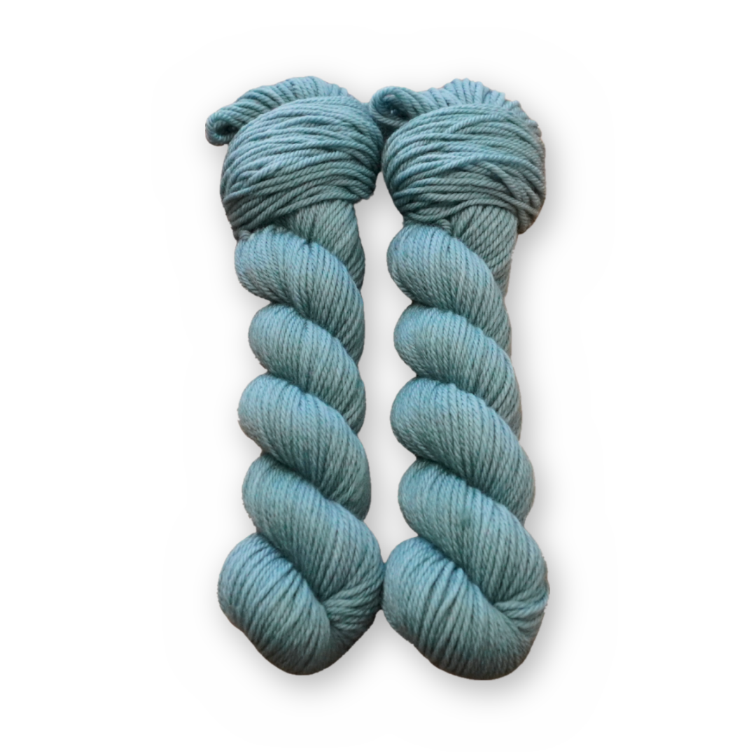Patina Color Bar Plush DK weight yarn, 50g skein shown for color