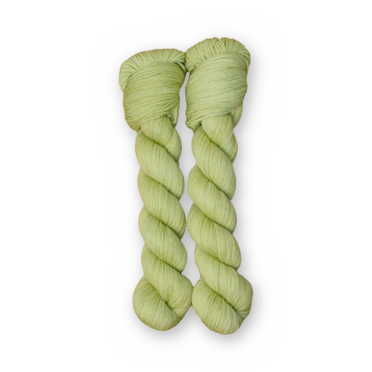Pistachio Color Quartet main color: Pistachio Color Bar Plush Sock fingering weight yarn, 50g skein