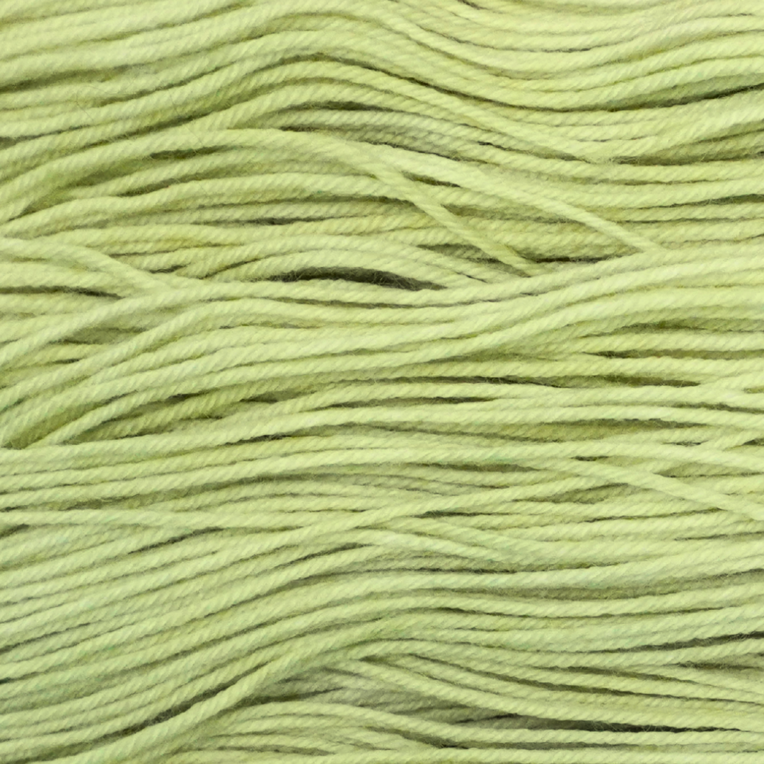 Pistachio Color Bar Plush Sock fingering weight yarn, close-up of the color