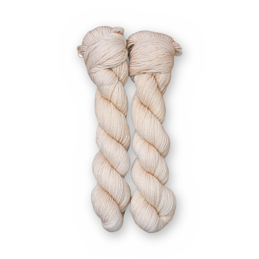 Porcelain Color Quartet main color: Porcelain Color Bar Plush Sock fingering weight yarn, 50g skein