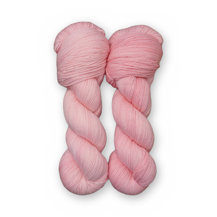 Pressed Petal Sock Set main color: Pressed Petal Color Bar Plush Sock fingering weight yarn, 100g skein