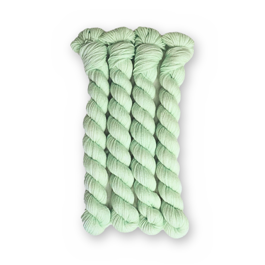 Private Label Color Bar Plush Sock fingering weight yarn, 20g mini skein shown for color