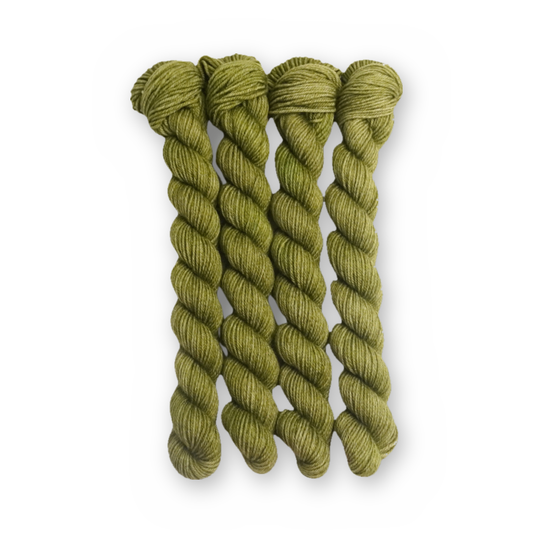 Spruce the Juice Color Bar Plush Sock fingering weight yarn, 20g mini skein shown for color