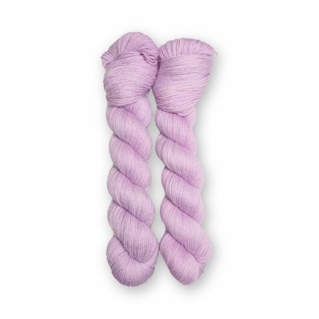 Thistledown Color Bar Plush Sock fingering weight yarn, 50g skein shown for color