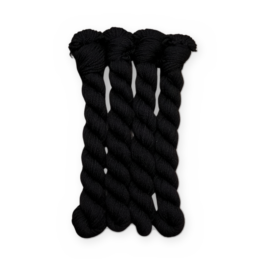 Undead & Fabulous Color Bar Plush DK weight yarn, 20g mini skein shown for color